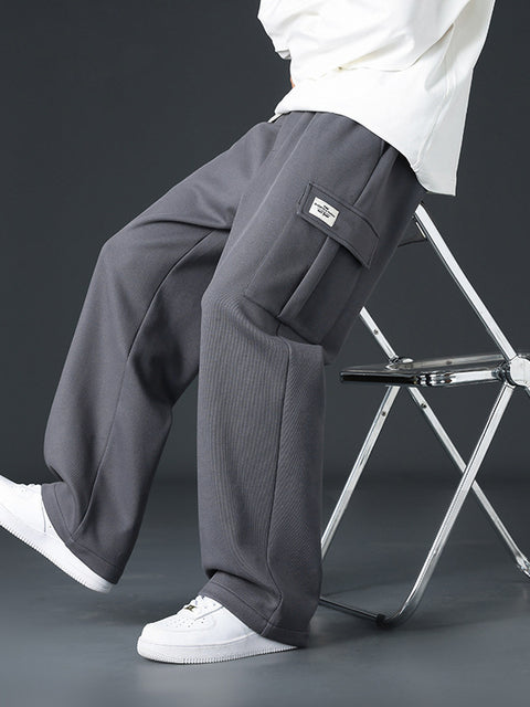 Mens Casual Pants Loose Draping And Wide-leg