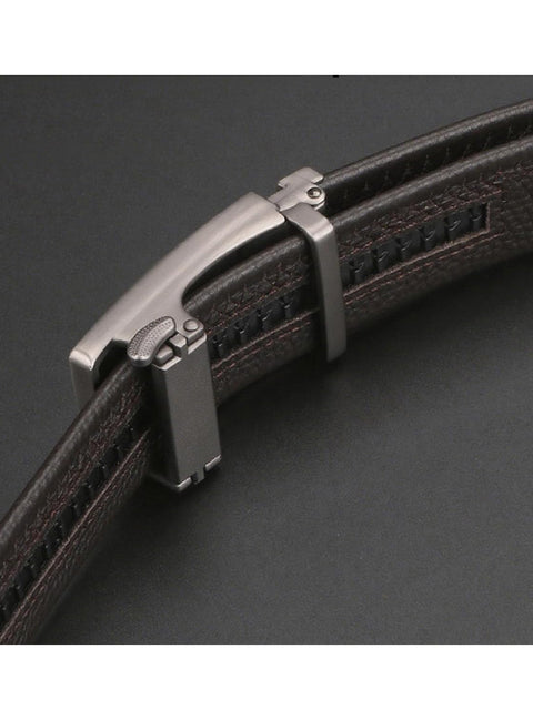 Men Belt Leather Belt For Men With Anti-Scratch Buckle Control Design For Formal Work Or Casual