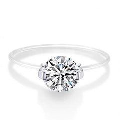 Light-luxury Transparent-thread Invisible Mermaid-tear Ring For Women