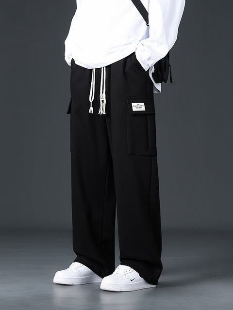 Mens Casual Pants Loose Draping And Wide-leg