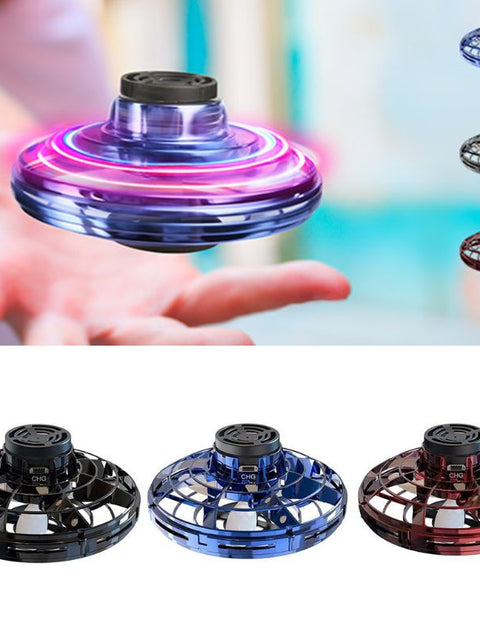 Mini Fingertip Gyro Interactive Decompression Toy Drone LED UFO Type Flying Helicopter Spinner Toy Kids
