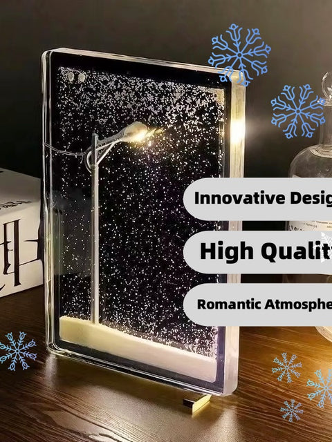 Magic Snowy Landscape Night Lights Small Street Light Snowy Flowing Night DIY Christmas Lights Christmas Desktop Decor Handmade