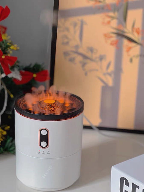 Volcanic Flame Aroma Essential Oil Diffuser USB Portable Jellyfish Air Humidifier Night Light Lamp Fragrance Humidifier