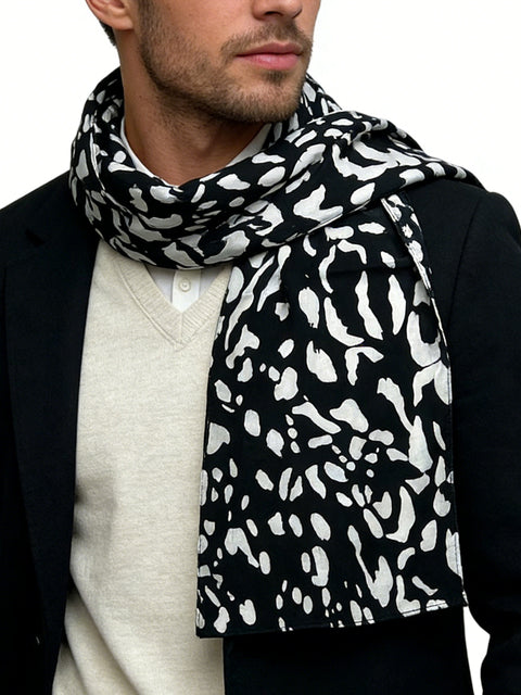 2pcs Abstract Long Scarf,Gallery Opening Bold Abstract Print Makes Artistic Statement,vacation,daily Life,evening Party,Office Appropriate Subtlety For Women Men