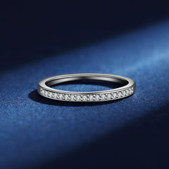 S925 Sterling Silver Couple Rings Adjustable Minimalist Design With Moissanite Diamond Accent