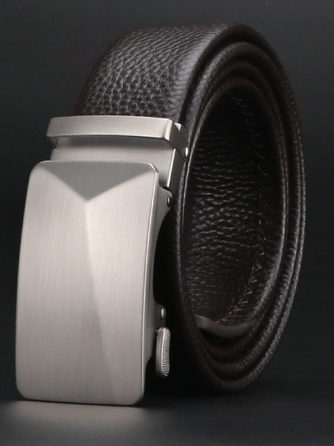 Men Belt Leather Belt For Men With Anti-Scratch Buckle Control Design For Formal Work Or Casual