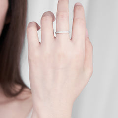 S925 Sterling Silver Couple Rings Adjustable Minimalist Design With Moissanite Diamond Accent